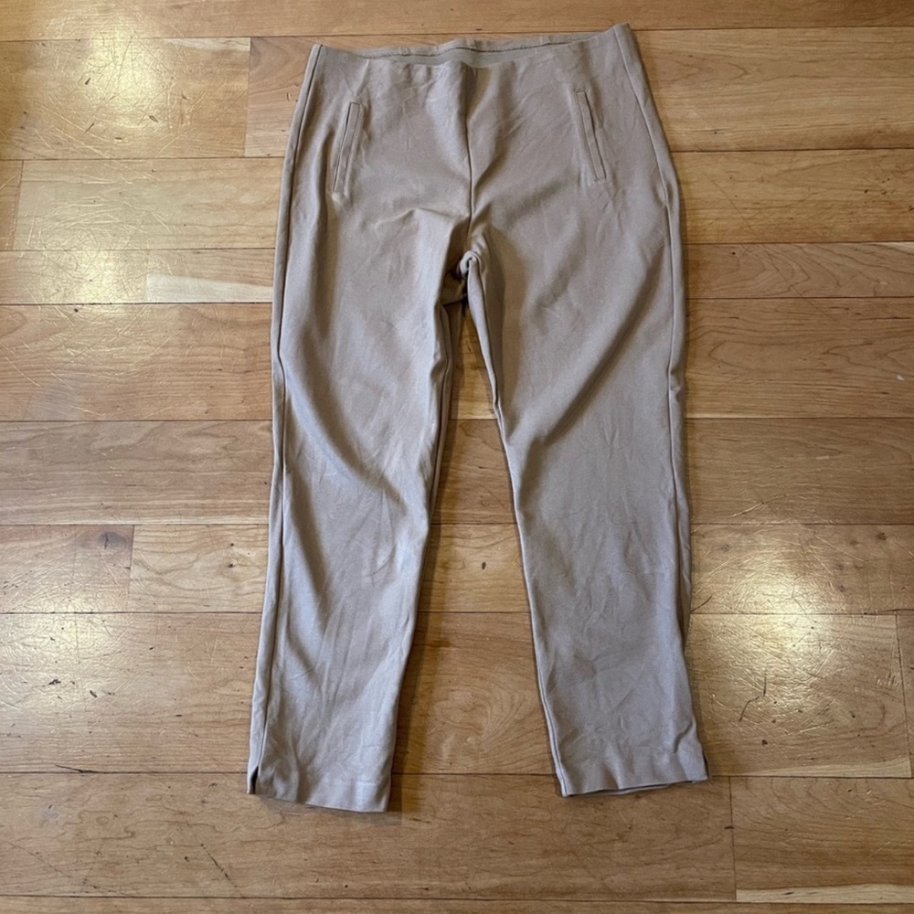 Chico's Tan Ankle Cropped Pants with Relaxed Fit